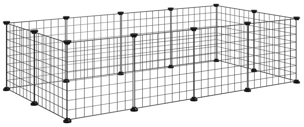 Gittergehege Freigehege Laufgehege für Kleintiere Laufstall Kleintierkäfig Metallgitter flexibel umformbar, 106 x 73 x 36 cm