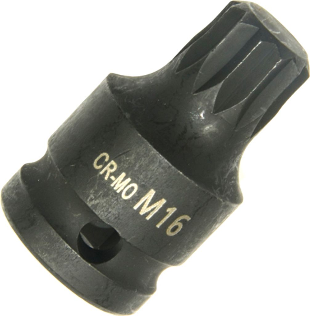 M16 Kraft IMPACT Bit Steckschlüsseleinsatz 12-kant VIELZAHN XZN CR-MO (KURZ)