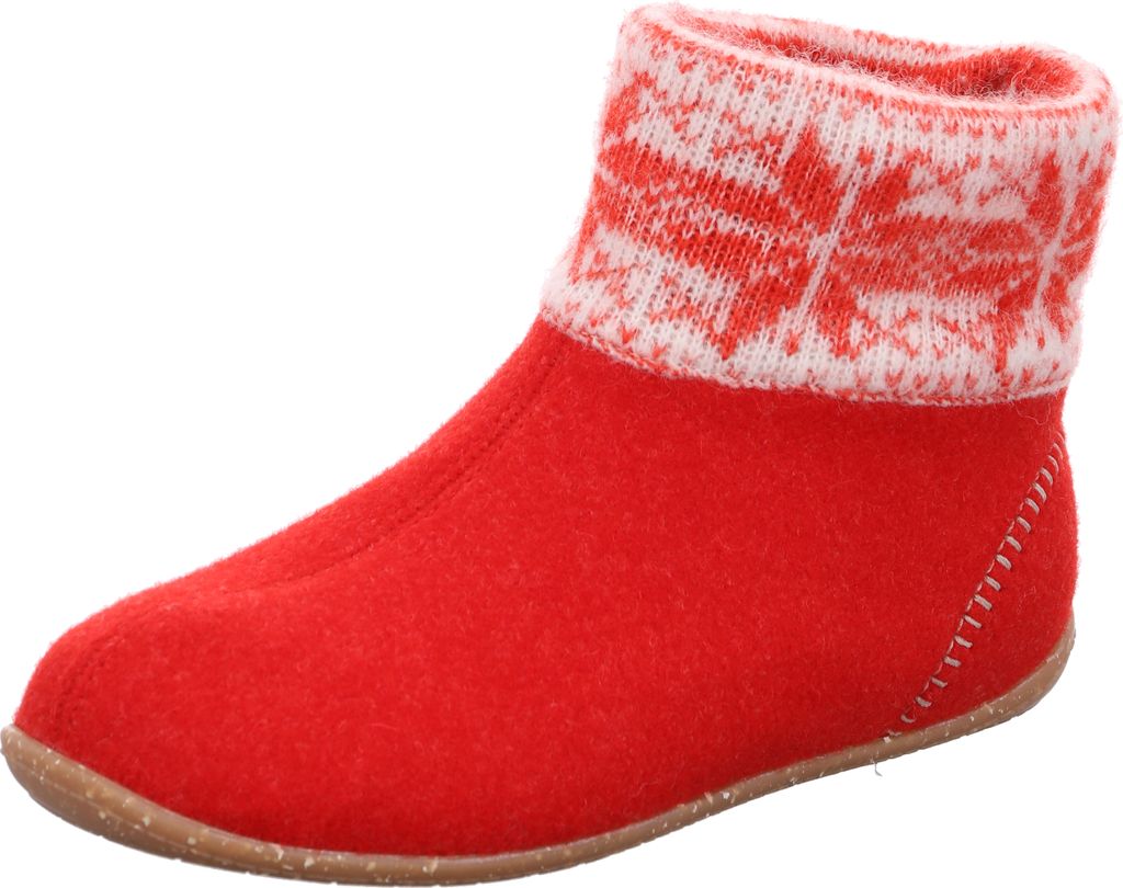 Rohde Damen Pantoffel Stiefelette Filz 6869, Größe:39 EU, Farbe:Rot