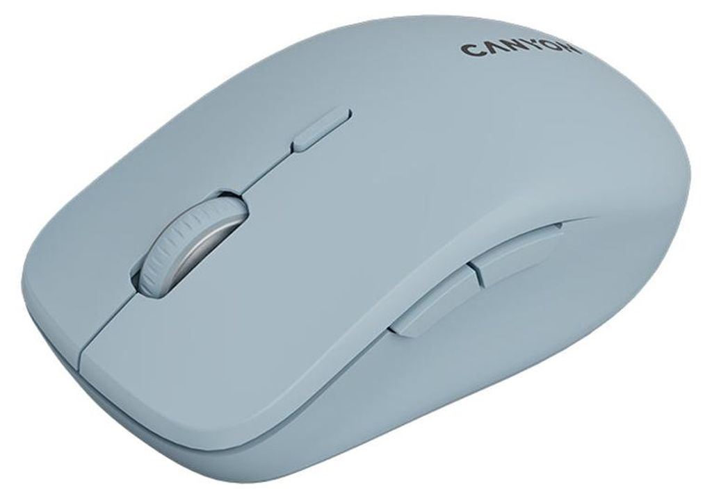 Canyon MW-12, 2in1 kabellose optische Maus Bluetooth / 2.4 GHz, geräuschlos, 6 Tasten, 800/1200/1600/2400 DPI, blau