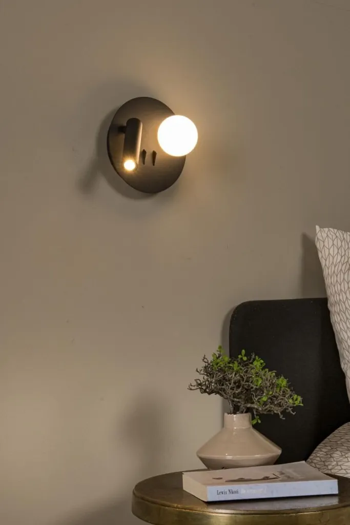 Lampe de lecture murale MATIZ LED design double globe blanc et noir