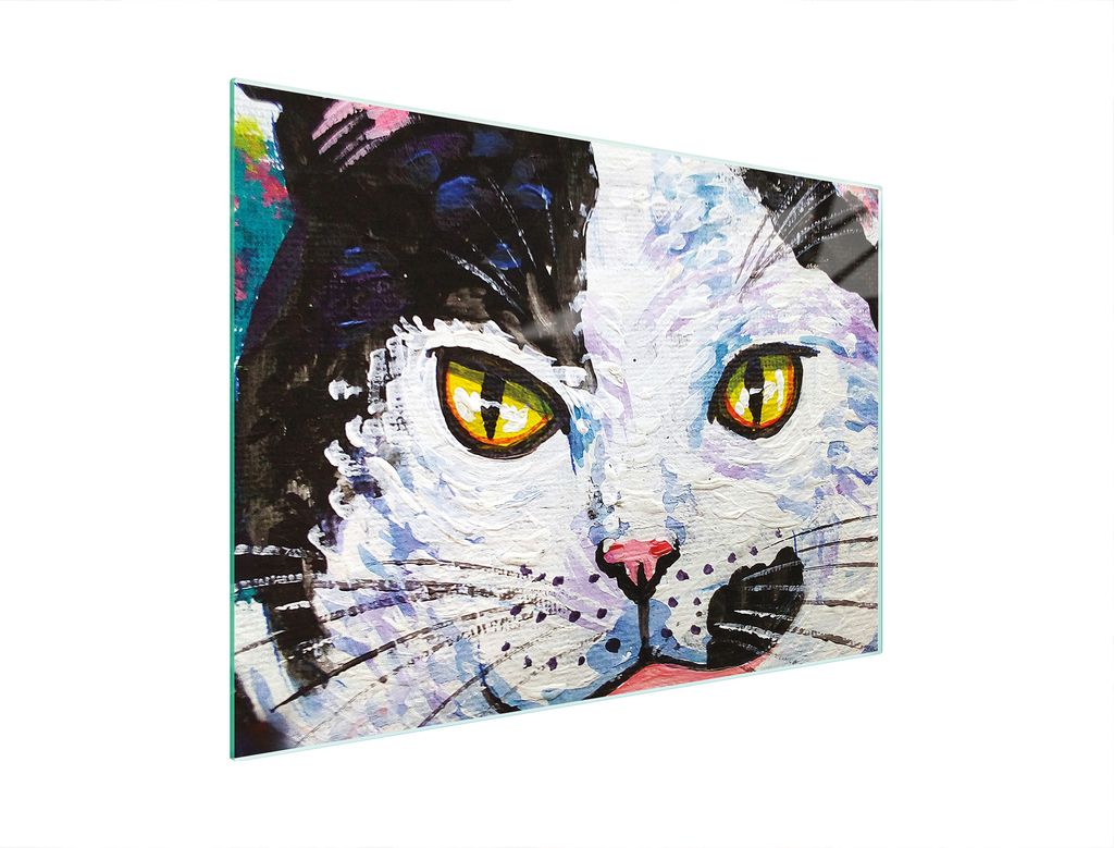 Schneidebrett Herdabdeckplatte Multiglasschneidplatte 30x22 cm Katze Art.