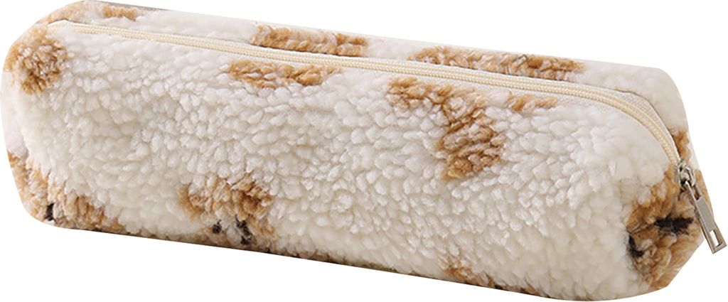 Bleistiftbeutel, Plüsch-Make-up-Kosmetiktasche, Reißverschluss, große Kapazität, tragbar, Bärendruck, Stifttasche, Gadget-Tasche
