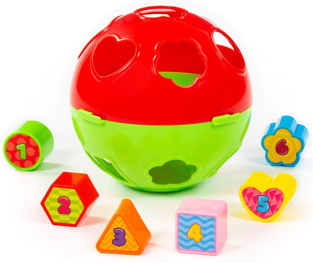 Sortierspiel Steckspiel Kugel Baby Lernspielzeug m. Zahlen-Stecksteinen +12M