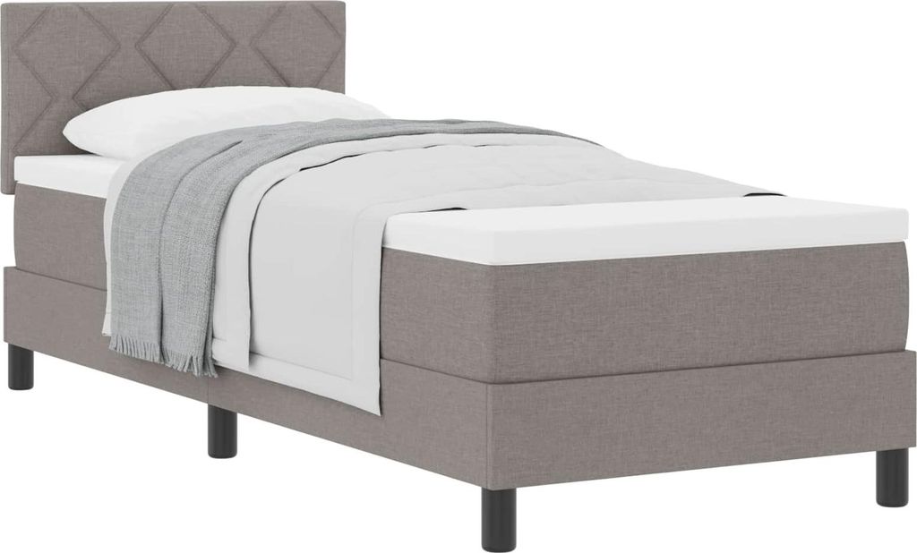 Boxspringbett mit Kopfteil Taupe 80 x 200 cm Stoff