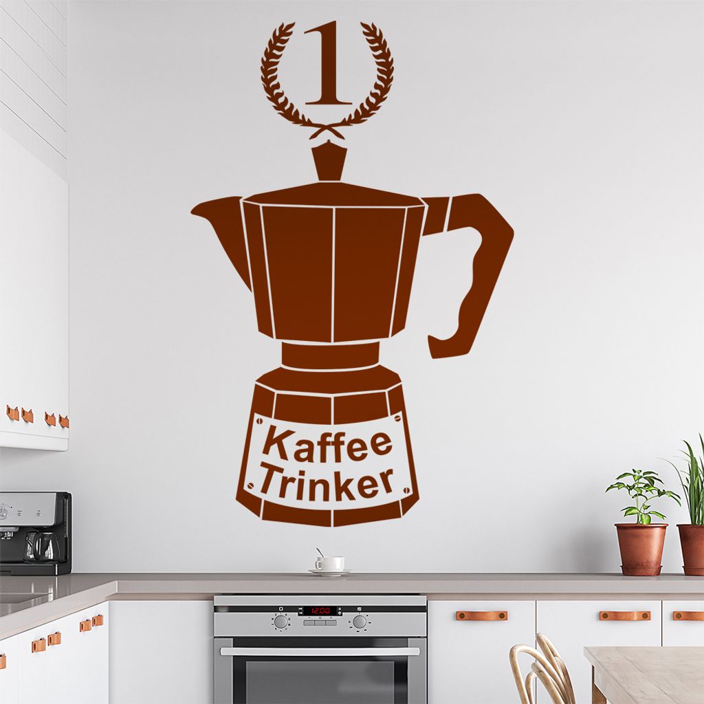 Kaffeetrinker 1. Platz Wandtattoo in 6 Größen - Wandaufkleber Wall Sticker - Dekoration, Küche, Wohnzimmer, Schlafzimmer, Badezimmer
