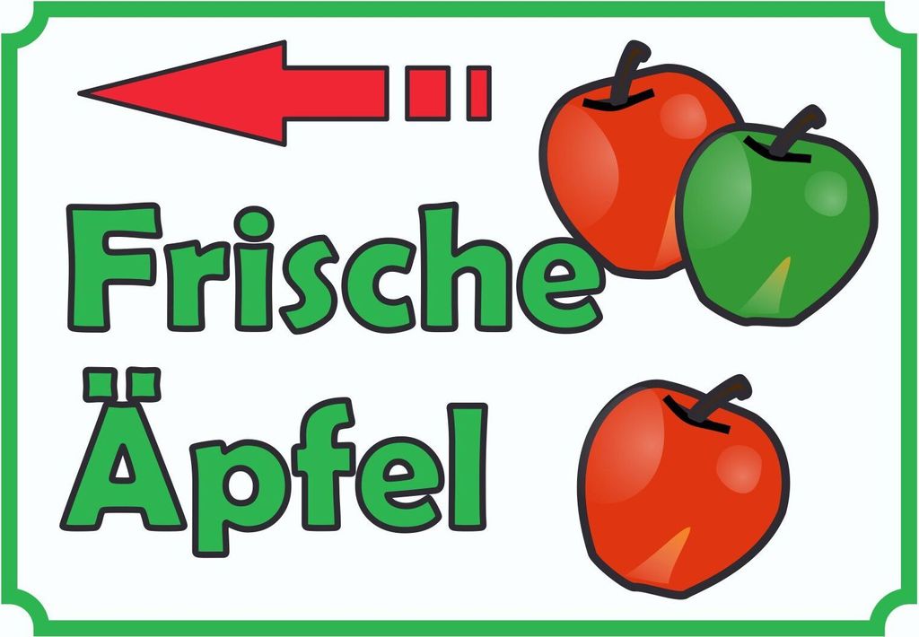 Verkaufsschild Schild Äpfel links A3 (297x420mm)
