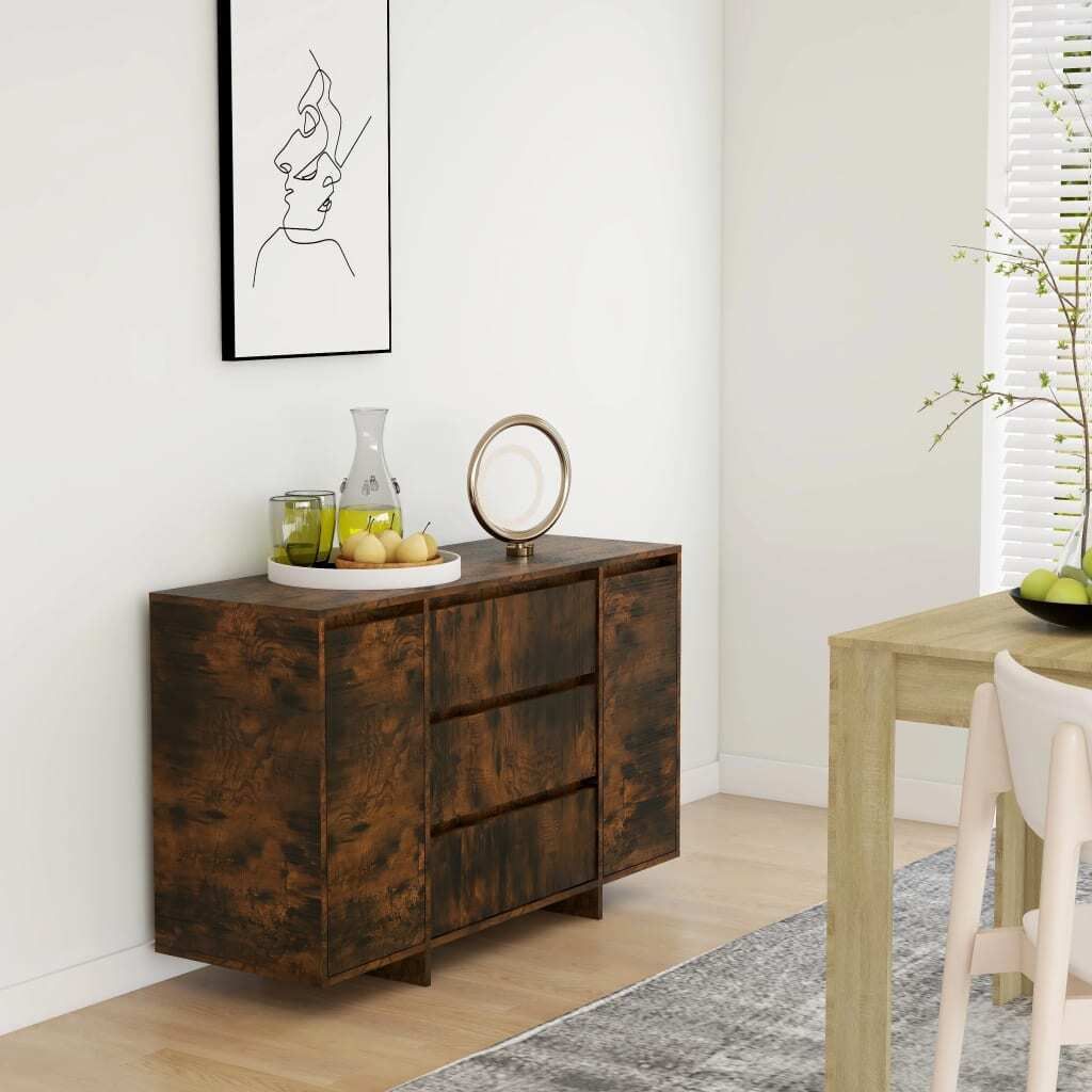 vidaXL Příborník se 3 zásuvkami Kouřový dub 120x41x75 cm Obrázek produktu 