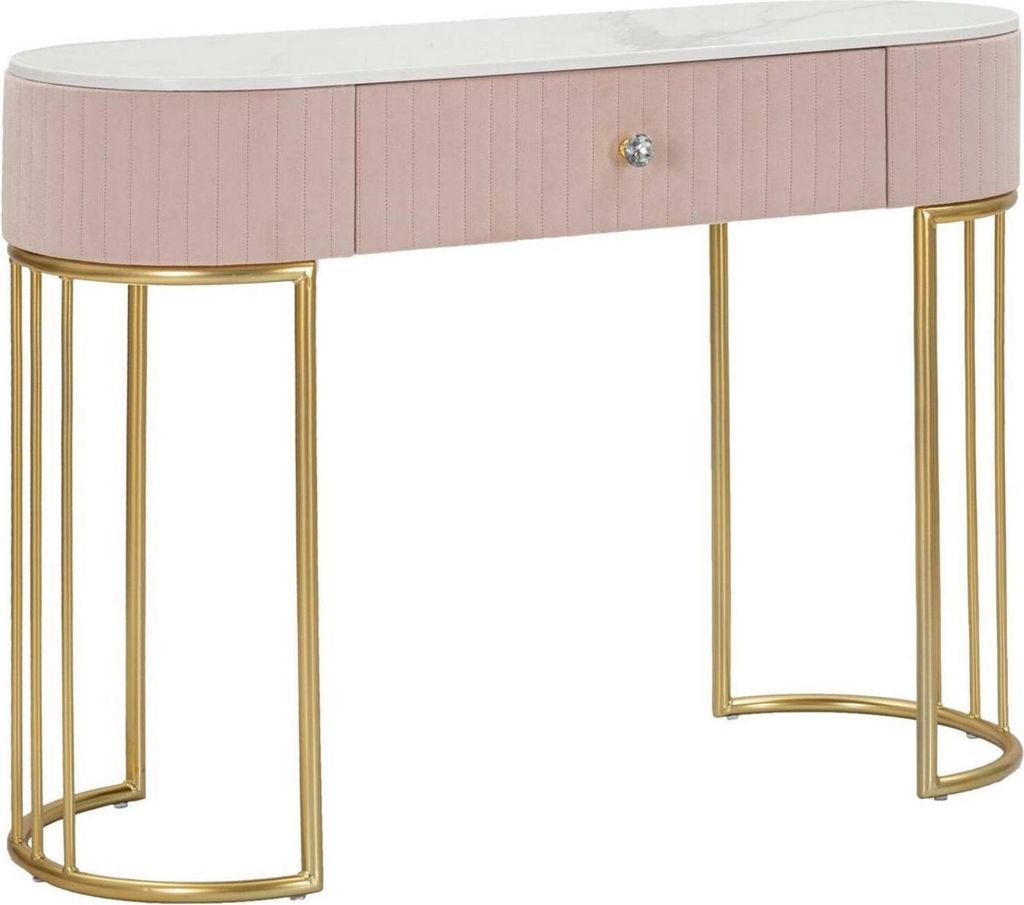 Konsolentisch Abstraktes , Tisch, Eingangskonsole, Regal, 100x40 h75 cm, Rosa und Weiß