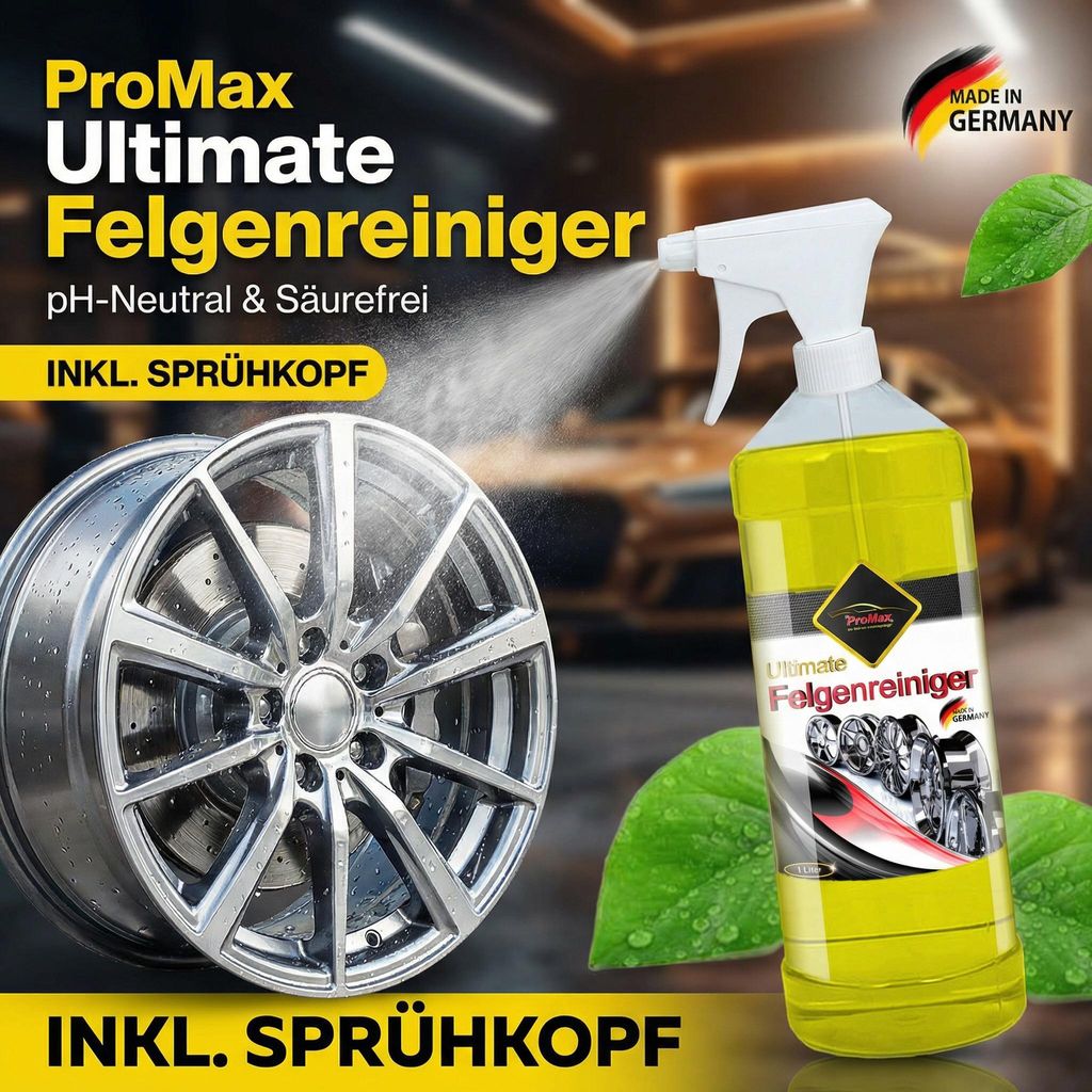 1 Liter ProMax Ultimatre Felgenreiniger Konzentrat ( säurefrei ) inkl. Sprühkopf