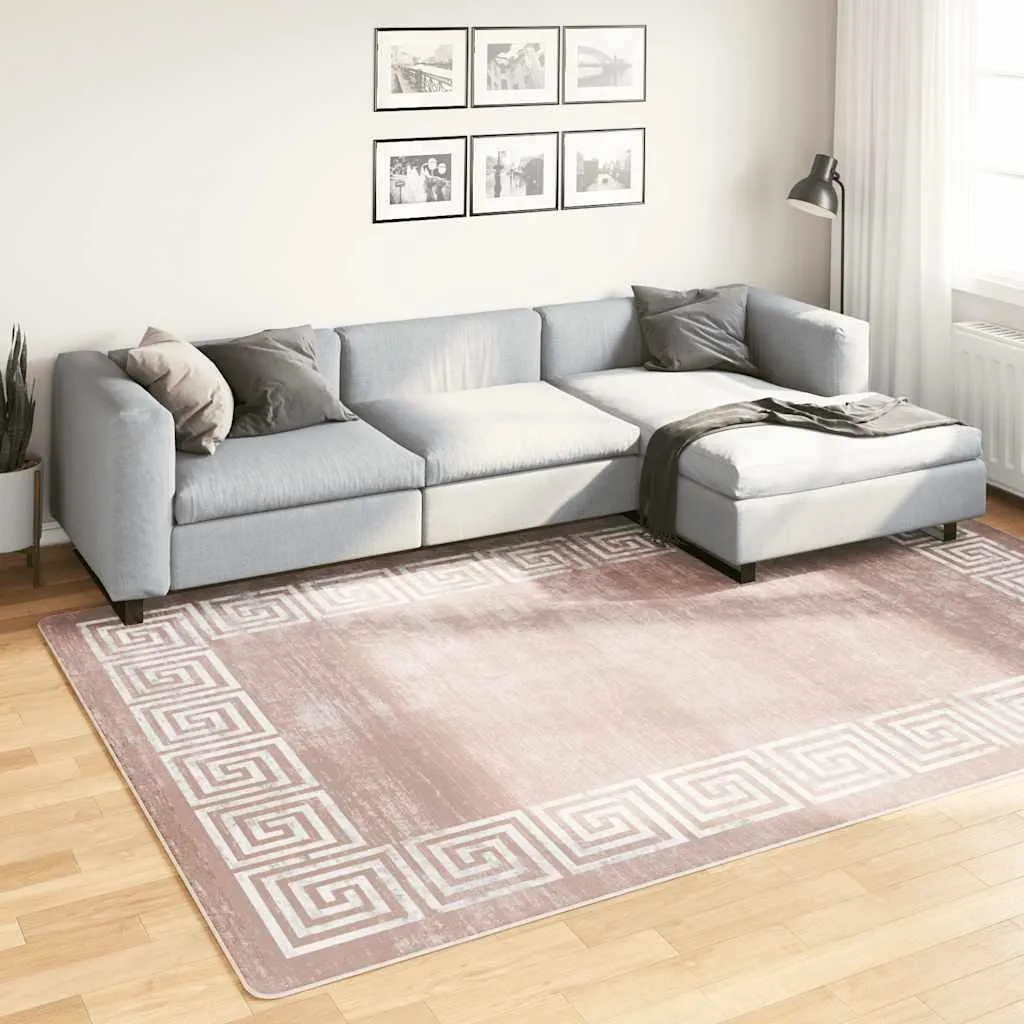 Tapis lavable 190x300 cm beige vidaXL grand tapis de salon antidérapant