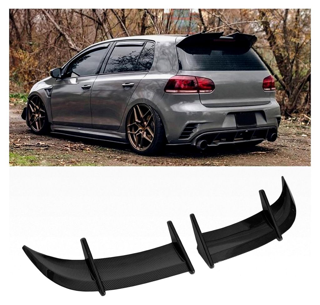 Heckspoiler aus ABS, Druckminderungs-Spoiler, passend für MK6-Modelle (Karbonfaser-Optik)