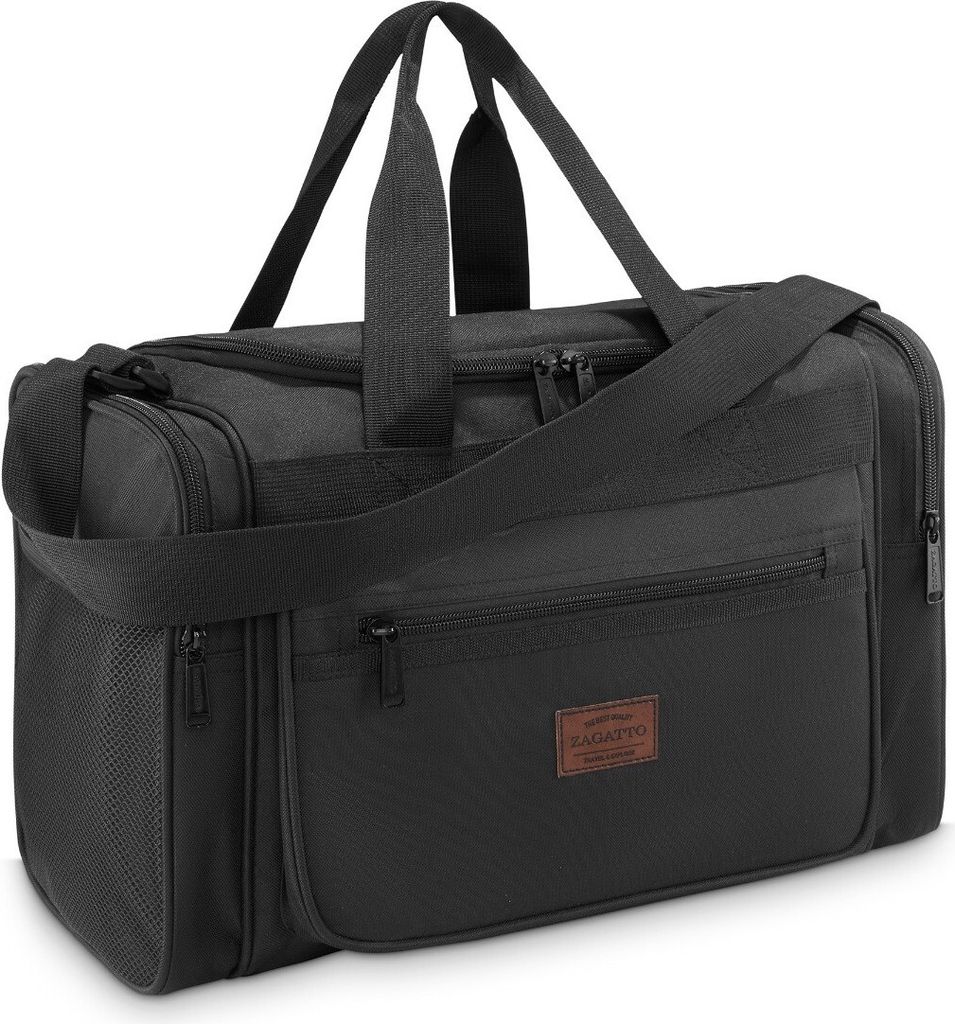 Zagatto ZG849 Qualität Kleine Schwarz für Flugzeuge mit Schutzfüßen RYANAIR WIZZAIR und mehr 40x20x25 20L Reisetaschen Handgepäck Handtasche S...