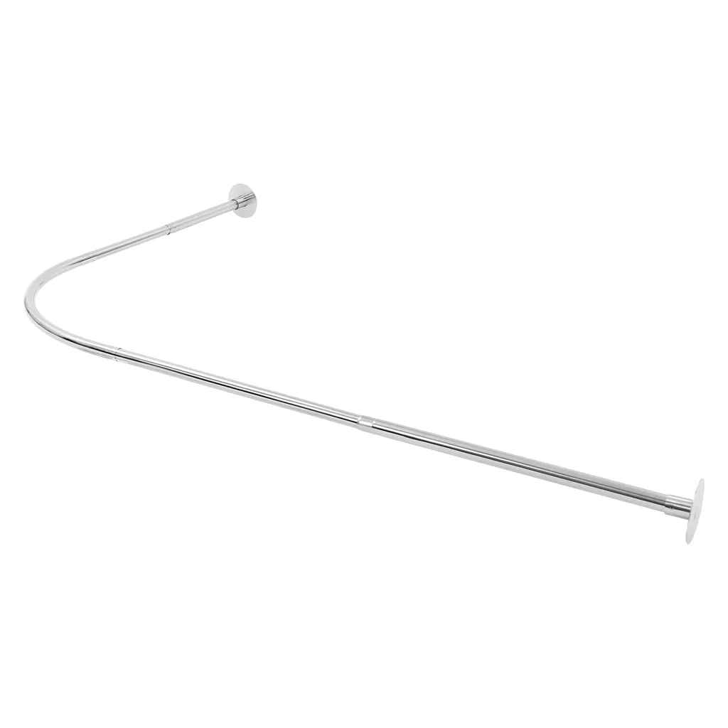 Tringle à rideau de douche coudée et extensible pour salle de bain