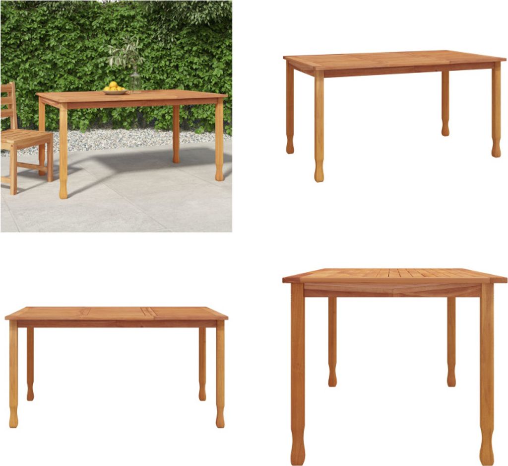 vidaXL Garten Esstisch 150x90x75 cm Massivholz Teak - Esstisch - Esstische - Tisch - Esszimmertisch