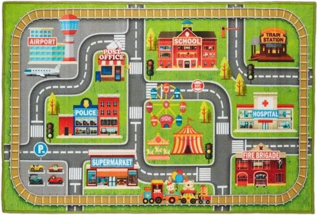 Tappetino Gioco Bambini Città Lavabile: Sicurezza e Divertimento Garantiti