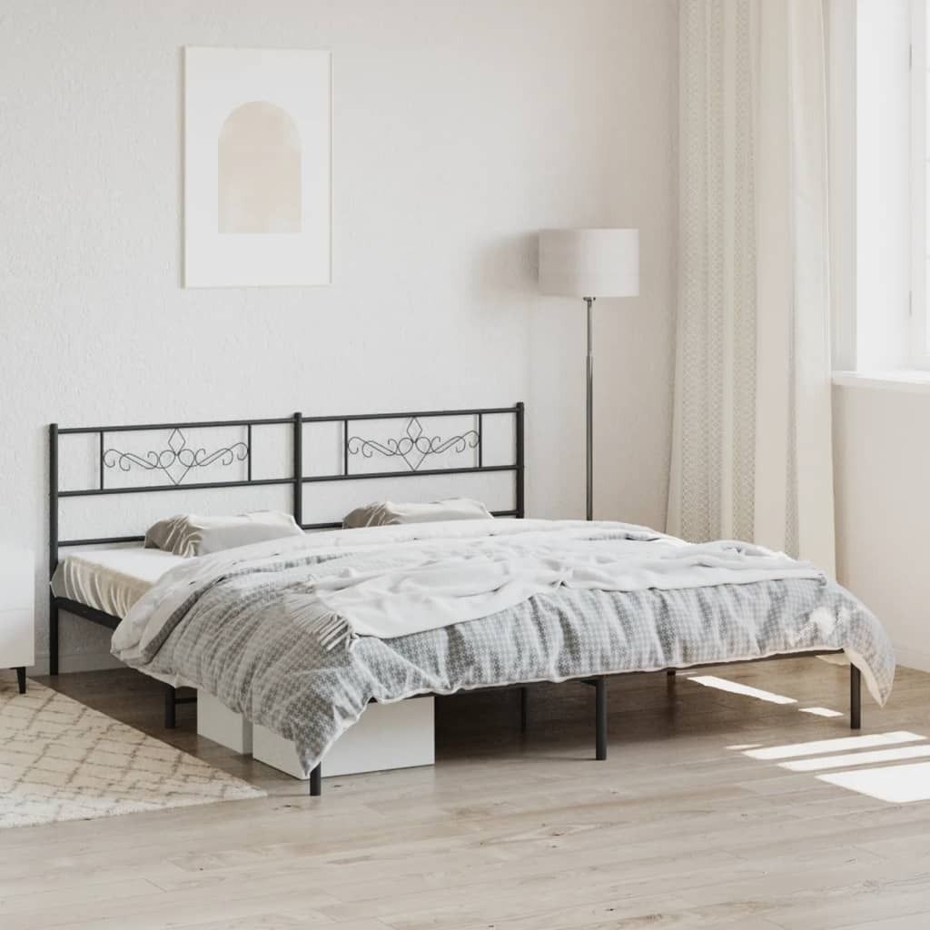Maison Exclusive - Bettgestell mit Kopfteil Metall Schwarz 183x213 cm