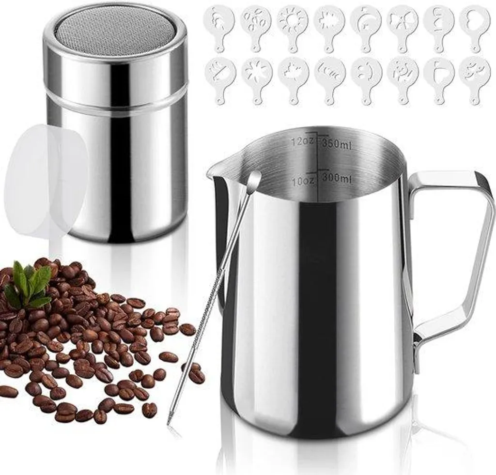Pot à vapeur pour lait 350 ml en inox, idéal pour réussir son café latte