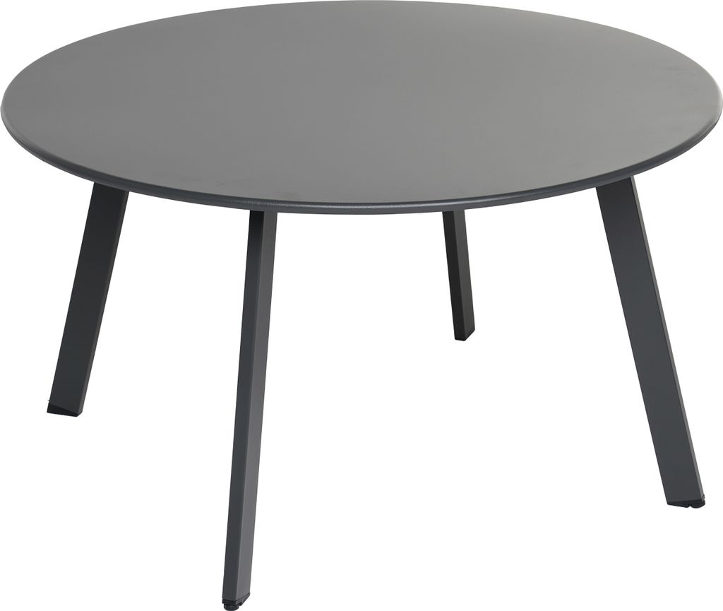Dehner Kaffeetisch Lian, ca. Ø 70 cm, Höhe ca. 40 cm, Stahl, pulverbeschichtet, grau