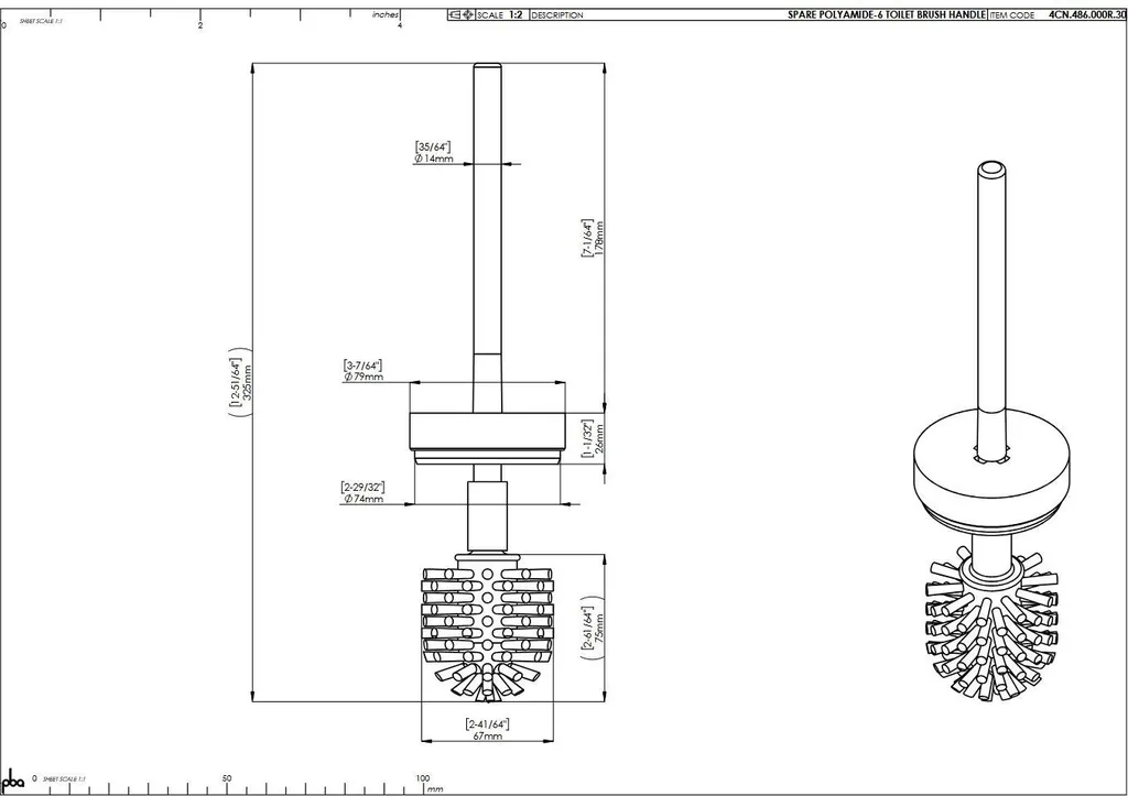 pba 01 Ricambio Scopino in Nylon 330mm per Art 4CN.486.0000 | Acquista Online