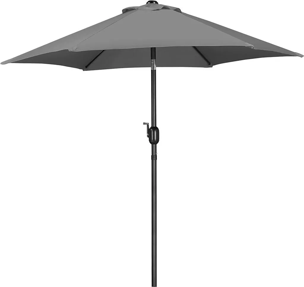 Parasol de jardin rond gris 230cm idéal pour balcon et terrasse moderne