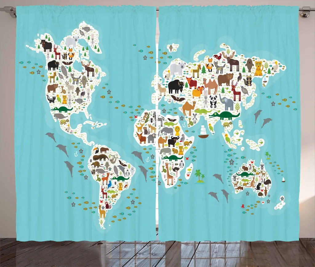 Tenda Abakuhaus Animali Mappa Mondo: La Soluzione per la Cameretta