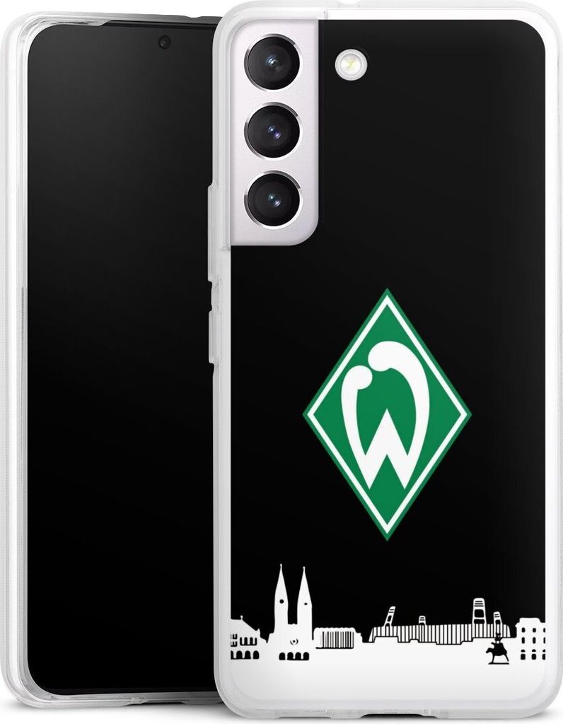 DeinDesign Handyhülle für Samsung Galaxy S22 Silikon Hülle Case Smartphone Schutzhülle Offizielles Lizenzprodukt SV Werder Bremen Skyline