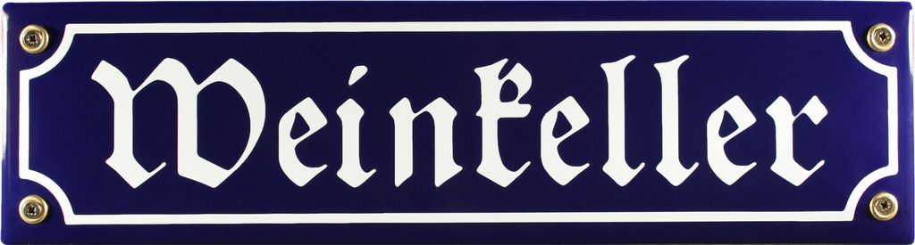 Strassenschild Weinkeller 30x8 cm Email Strassen Schild Weinlokal Emaille