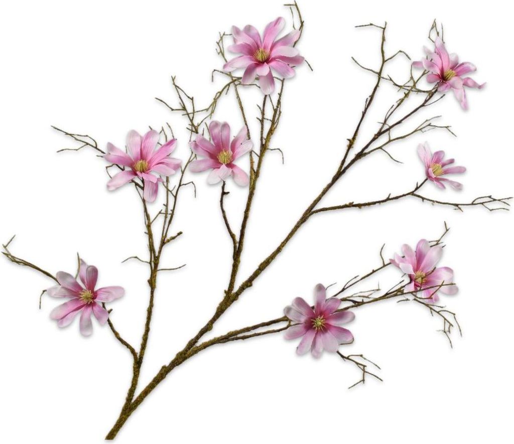 Kunstblume von Silk-ka – Seidenblumen-Magnolienzweig, rosa-weiß, 126 cm
