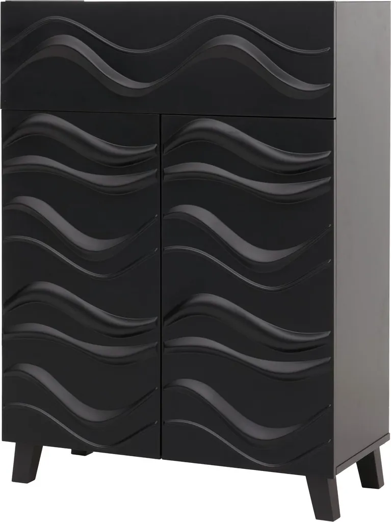 Commode Design 3D avec Ouverture par Pression, Meuble de Rangement