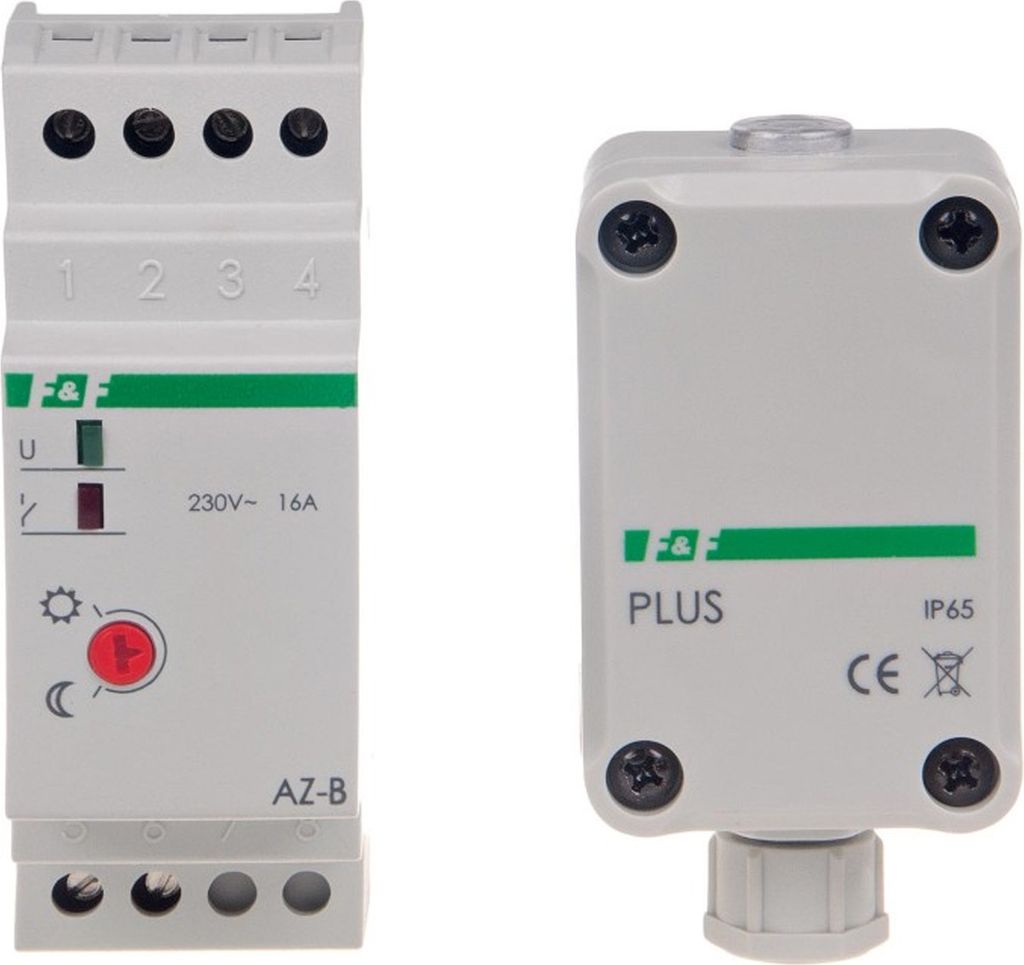F&F | Dämmerungsschalter AZ-B-Plus - 230V - Kompakt - Einstellbar - Automatische Lichtsteuerung