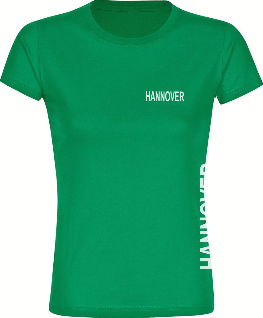 multifanshop Damen T-Shirt - Hannover - Brust & Seite, grün, Größe M