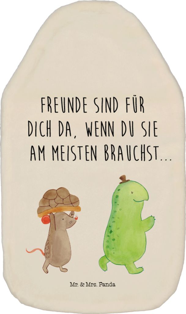 Mr. & Mrs. Panda Wärmflasche Schildkröte Maus - Weiß - Geschenk, Fröhlich, Wärmekissen, gummi, Wärmflaschen, mit Bezug, wärmebeutel, Hilfe
