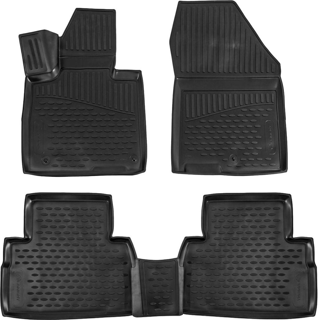 3D Tapis De Sol en Caoutchouc Exclusive Pour Hyundai Santa Image du produit 