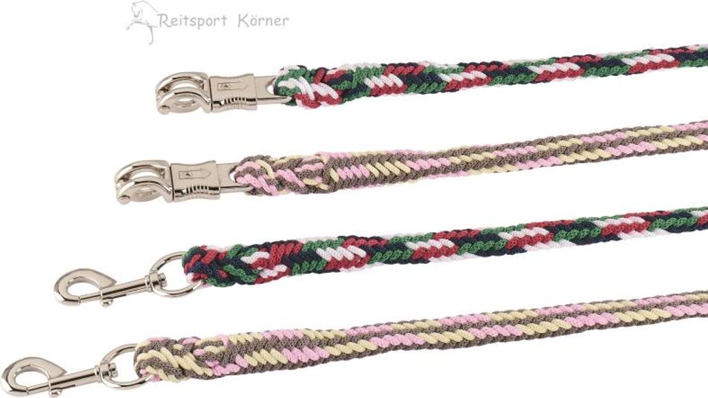 Eskadron Führstrick, Anbindestrick DURALASTIC " Classic Sports " Form - Karabinerhaken Farbe - powderrose