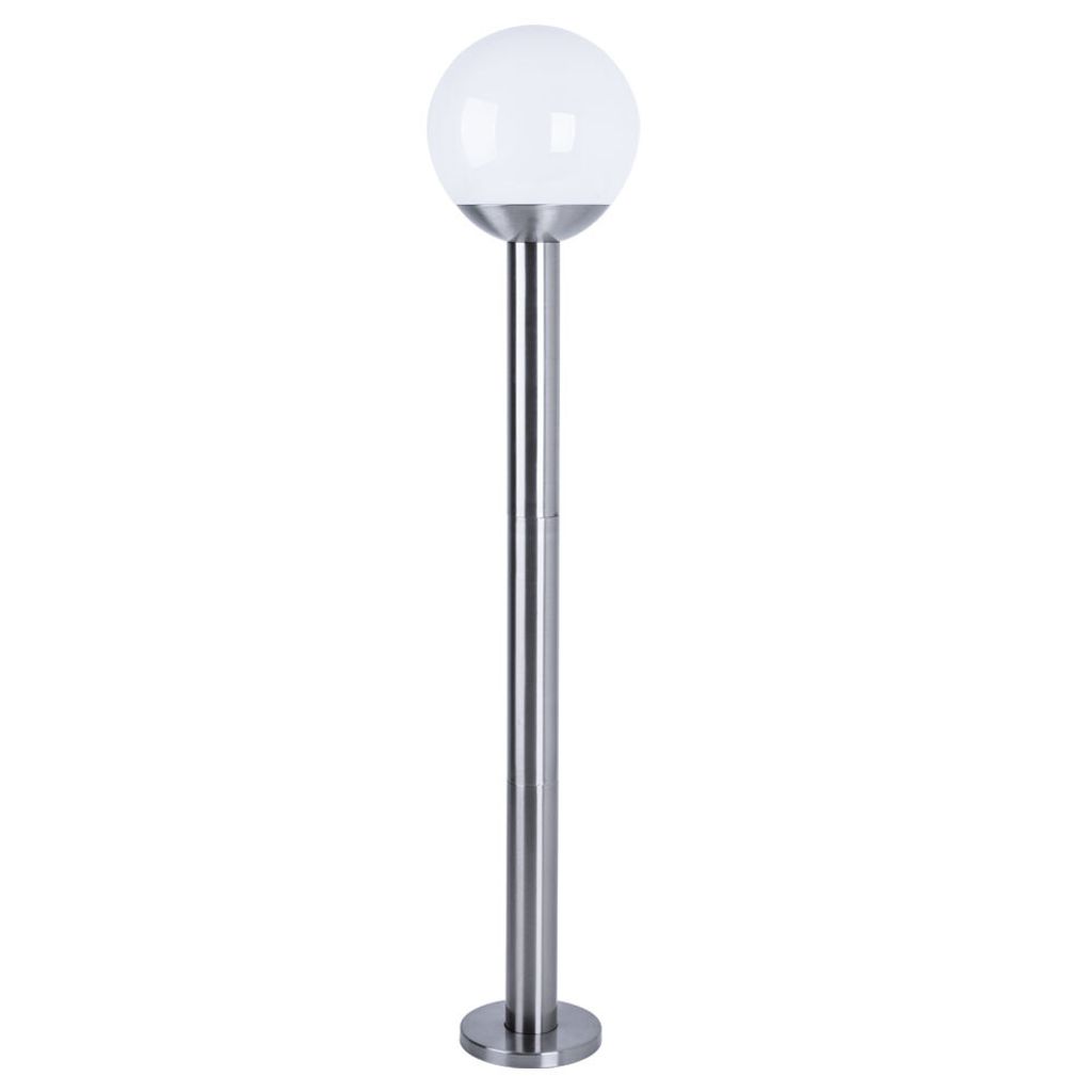 EGLO connect Außen-Stehlampe Nisia-C, Smart Home Außenleuchte, Stehleuchte aus Edelstahl und Glas, Farbe: Silber, weiß, warmweiß, dimmbar, IP44