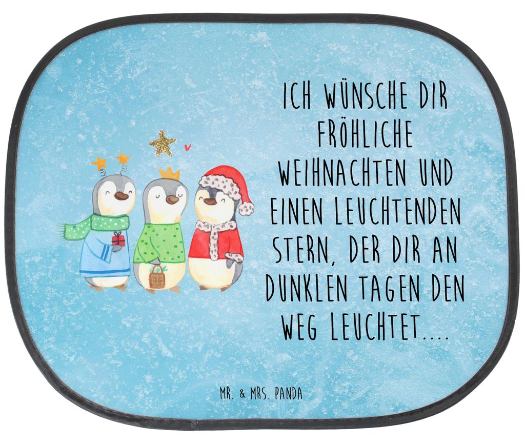Mr. & Mrs. Panda Sonnenschutz Auto Winterzeit Heilige drei Könige - Eisblau - Geschenk, Winter, Sonnenblende, Weihnachten, Hitzeschutz, Weihnachts...