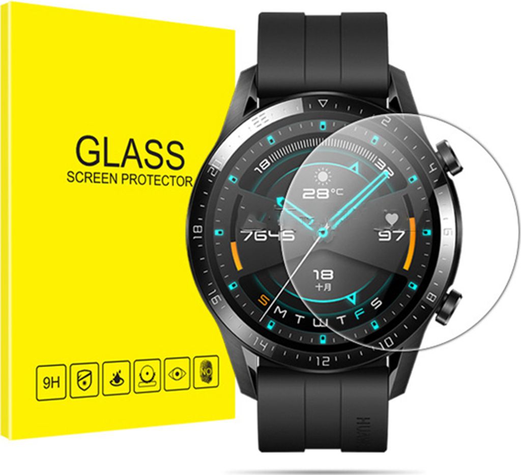 INF Displayschutzfolie für Huawei Watch GT 2 46mm, Gehärtetes Glas