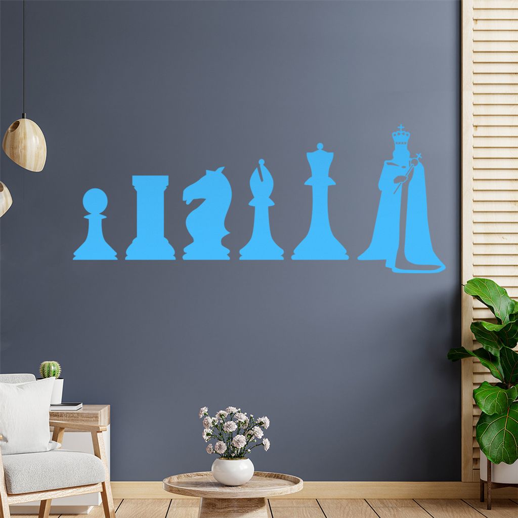 Schach Spiel Evolution Wandtattoo Wandaufkleber Wall Sticker - Dekoration, Küche, Wohnzimmer, Schlafzimmer, Badezimmer