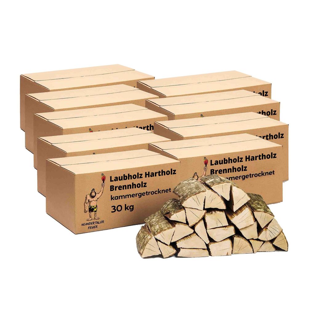 Neandertaler Feuer Brennholz Kaminholz Hartholz – Grillholz 25 cm 270 kg Feuerholz | Holz für Grill Kamin Smoker Ofen | Firewood Laubholz Holzkamin