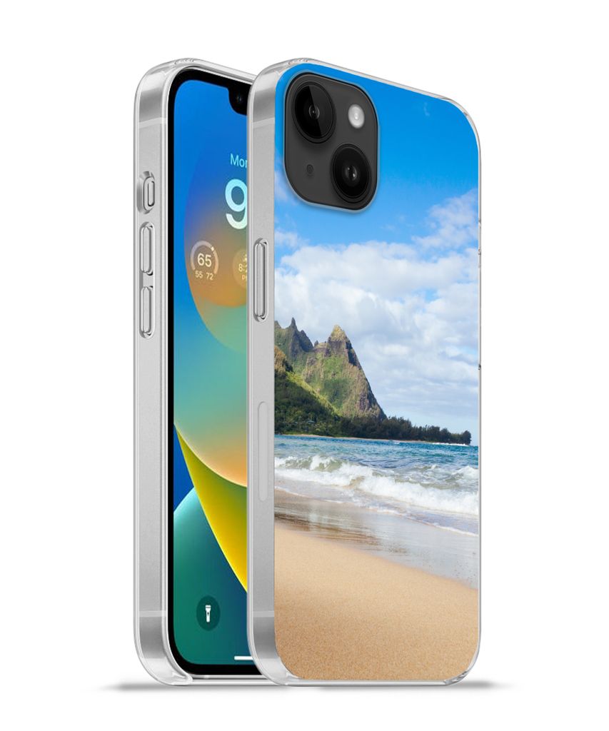 MuchoWow Handyhülle Schutzhülle Hülle für Apple iPhone 14 Plus - Soft case Strand - Tropisch - Hawaii Silikon Softcase Handy Hülle - Abbildung