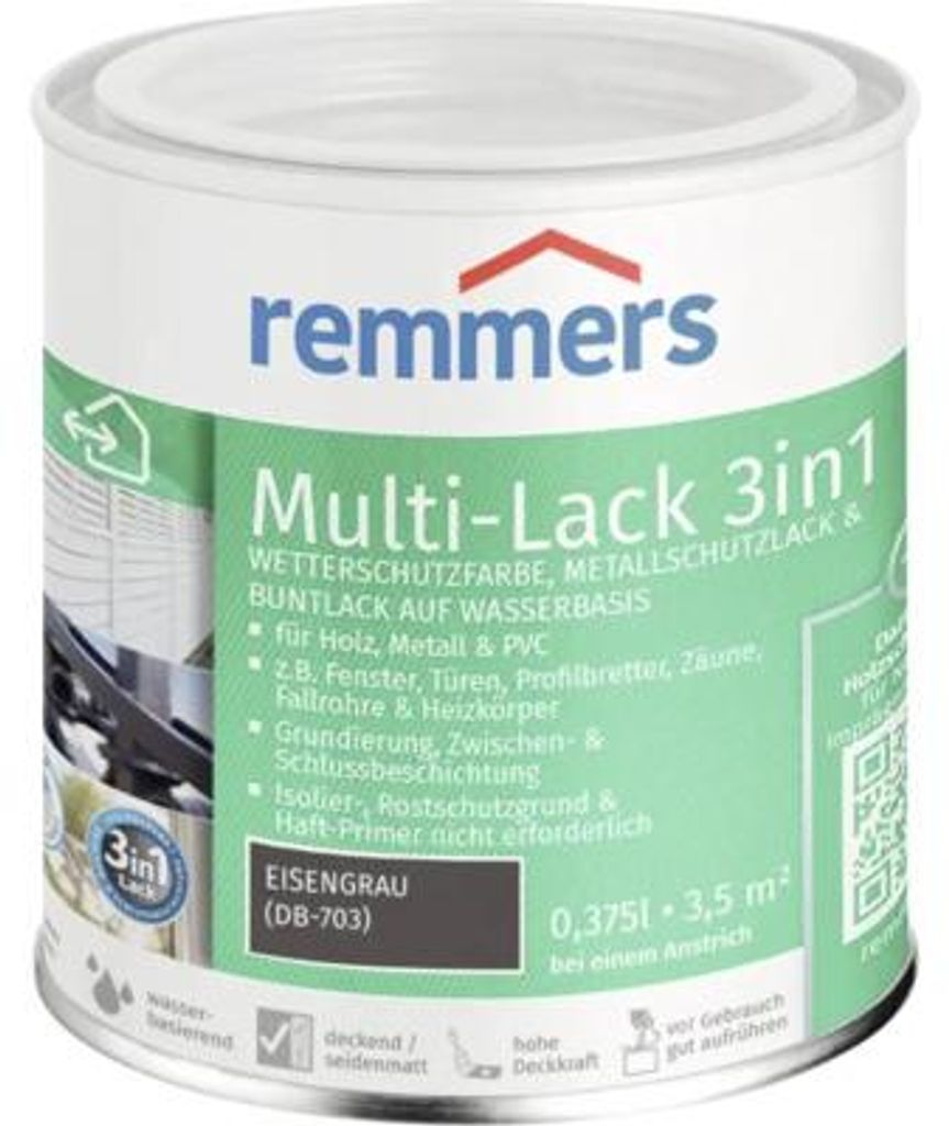 Remmers Multi-Lack 3in1 eisengrau 375 ml Produktbild 