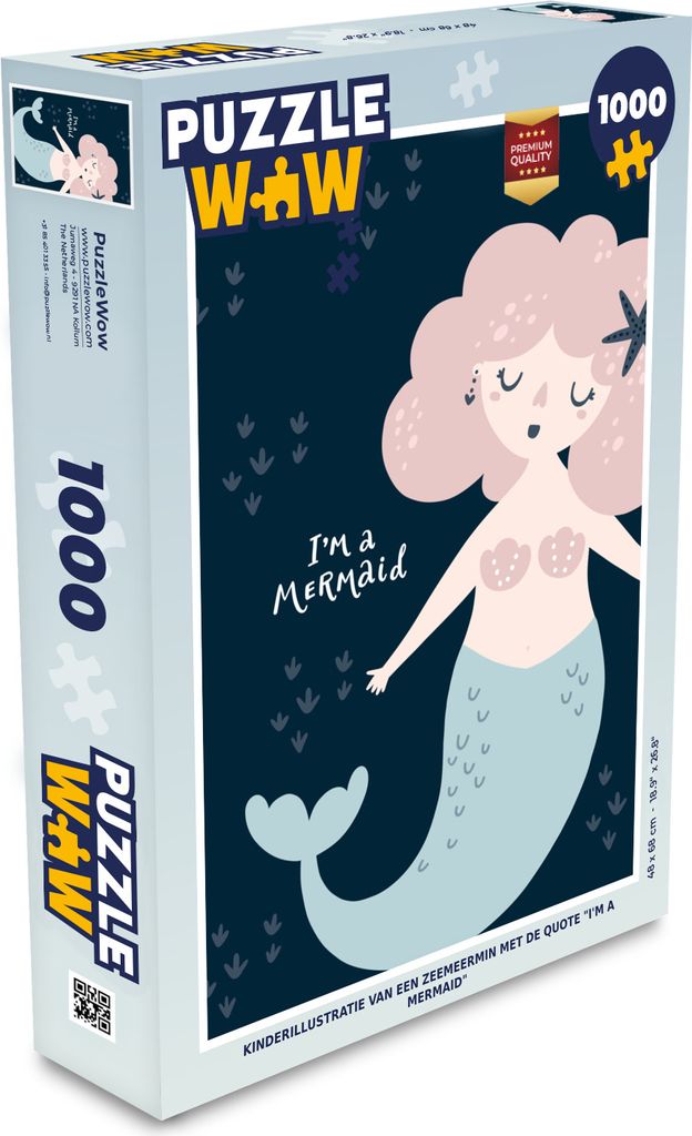 MuchoWow Puzzle 1000 Teile Meerjungfrau - Zitat - Kind - Rosa - Mädchen - Baby - Spielzeug - Alt und Jung - Spiele - Puzzeln