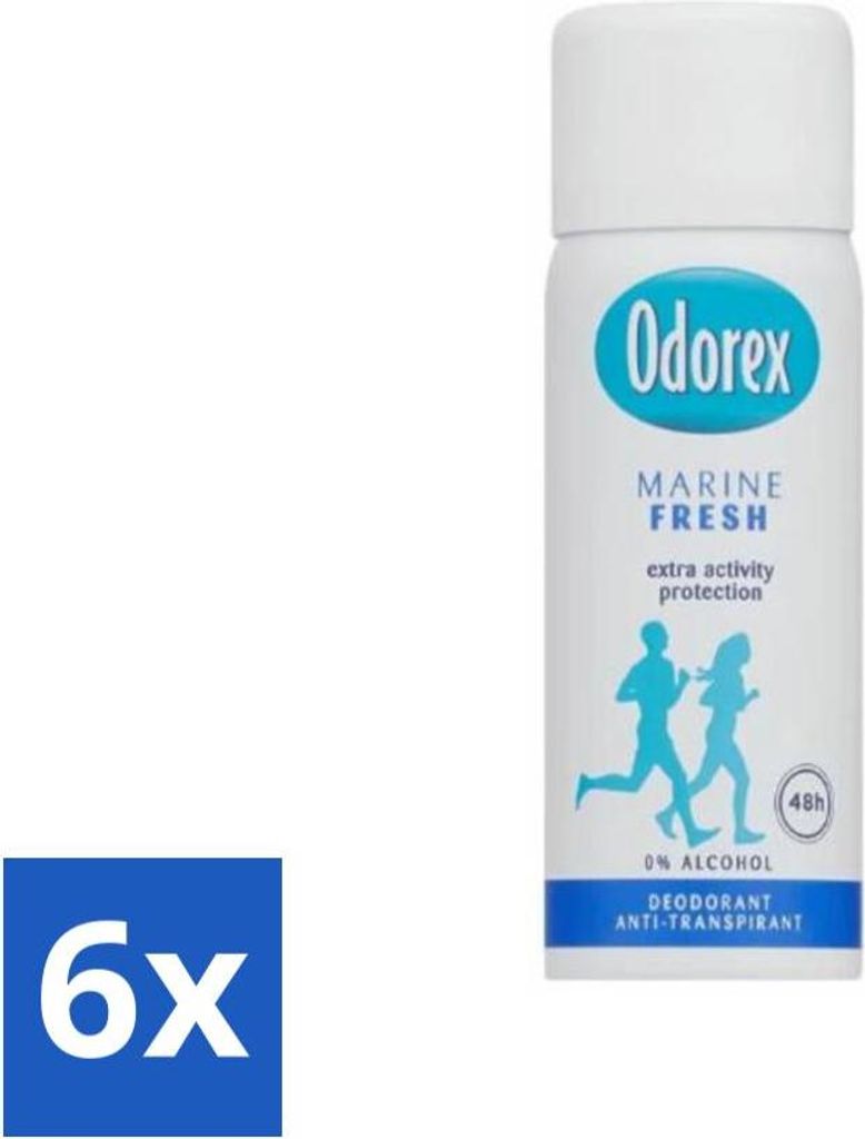 Odorex - Deodorant Spray - Mini Marine Fresh - Frisch & Kompakt - 50 ml - Vorteilspack - 6 Stücke