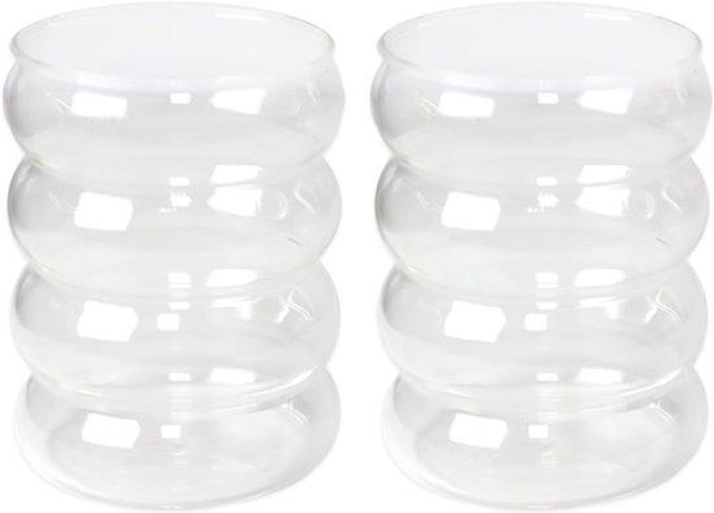 Glasset mit Spiral-Design für Getränke - Dicke, waschmaschinengeschützte Gläser (240ml, Golfmuster)