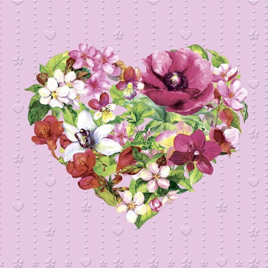 192 Duni Tissue-Servietten 33 x 33 cm Moments Flower Heart Produktbild 