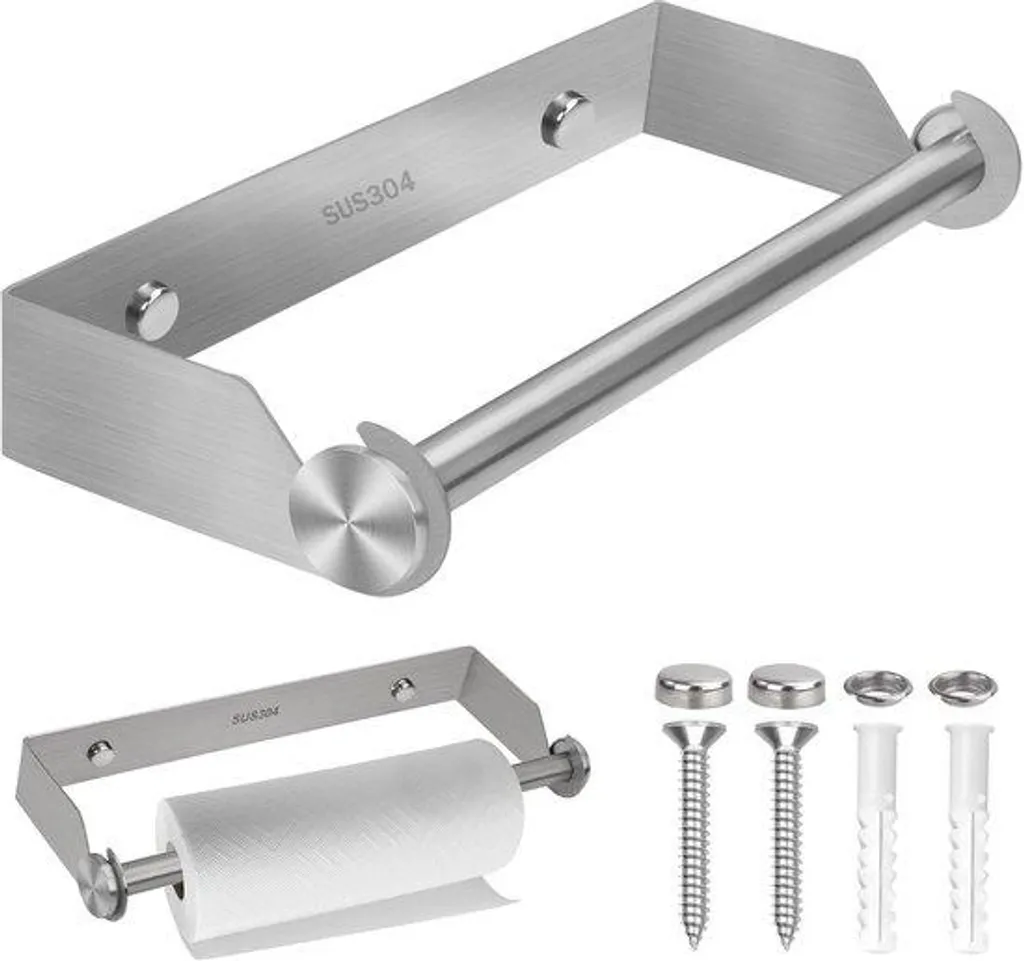 Support Essuie-Tout Anti-Rouille en Inox 304 - Fini le Papier qui Tombe