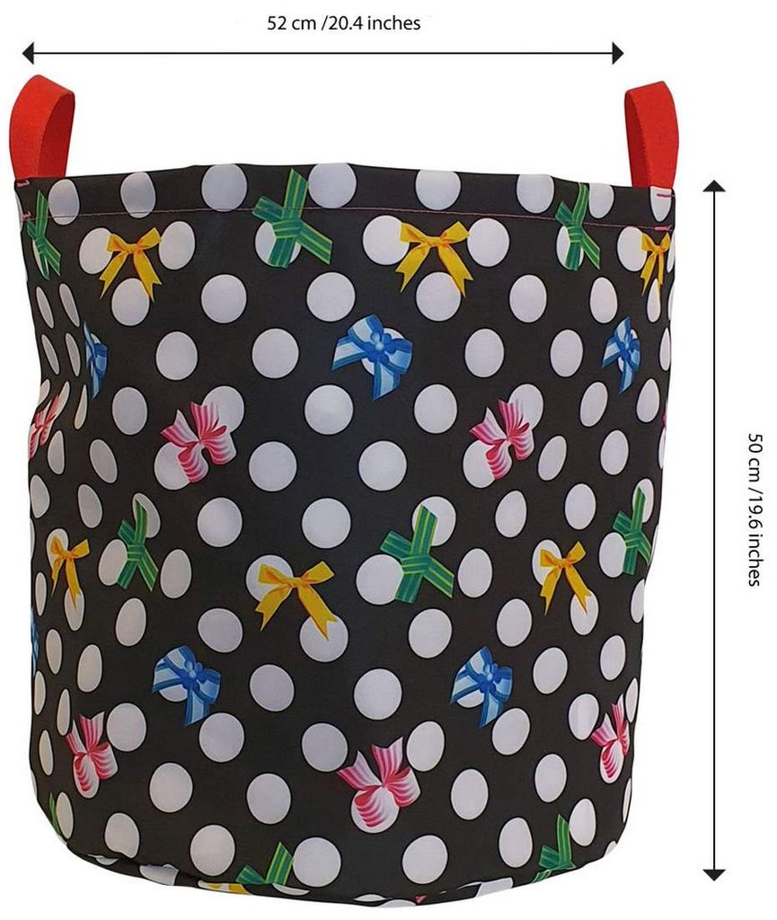 Spielzeugtasche Aufbewahrungstasche Toy Bin Schleifen Punkte 50x45 cm