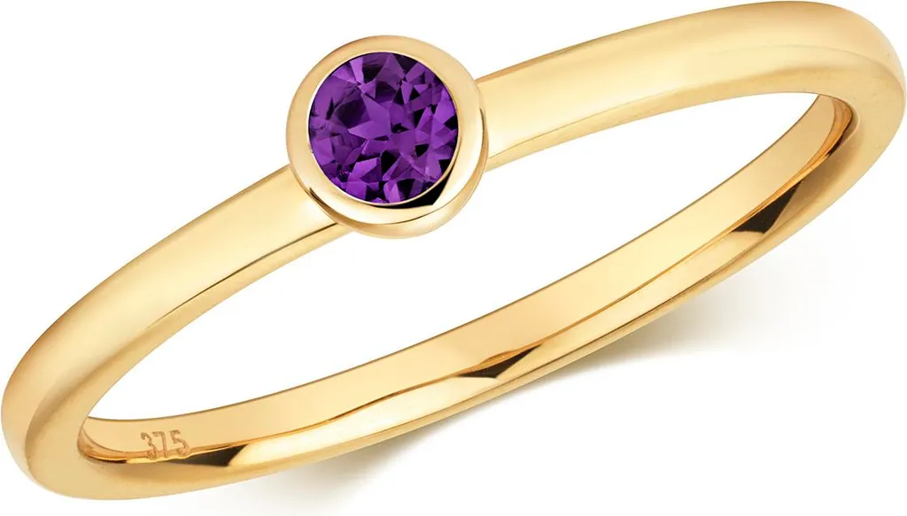 Bague Or 375 Améthyste Durable : Un Bijou de Qualité qui ne Ternit Pas