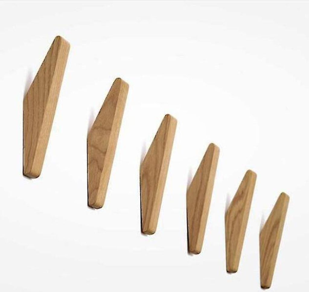 6 Stück Vintage Holzhaken, Holzhaken 5 Kg Tragkraft, Wandhaken Bademantelhaken Huthaken Kleiderhaken Mehrzweckhaken Schlüsselhaken (6er Set)